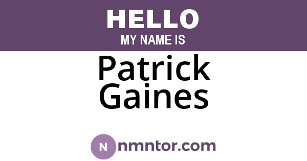 Patrick Gaines
