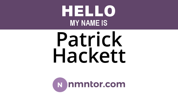 Patrick Hackett