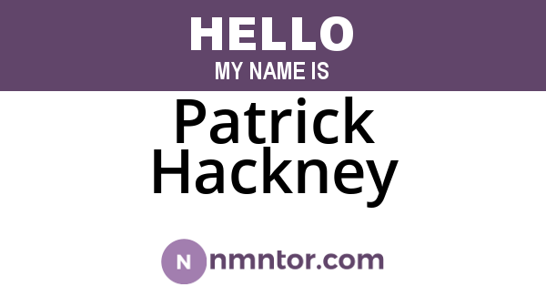 Patrick Hackney