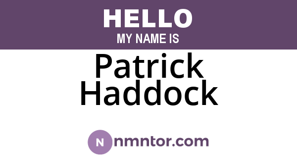 Patrick Haddock