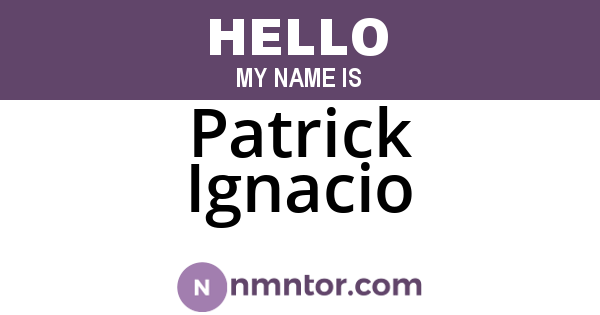 Patrick Ignacio