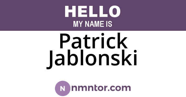 Patrick Jablonski