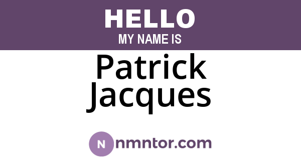 Patrick Jacques