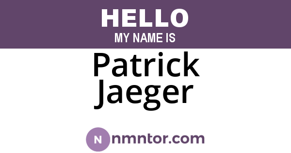 Patrick Jaeger