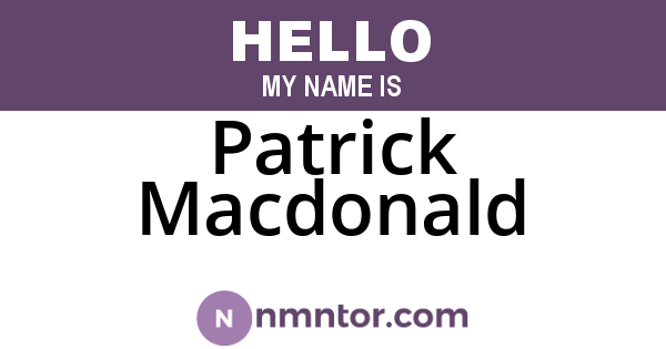Patrick Macdonald