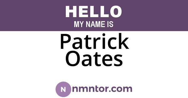 Patrick Oates