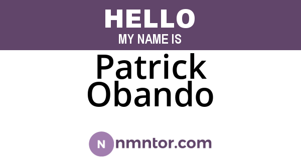 Patrick Obando