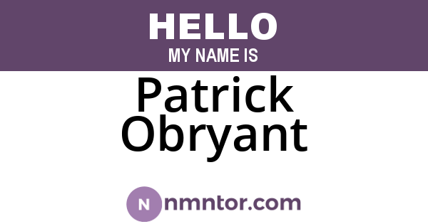 Patrick Obryant