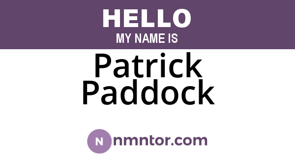 Patrick Paddock