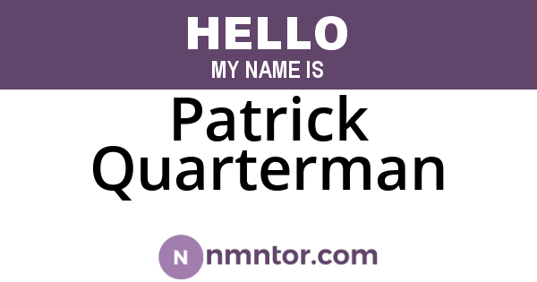 Patrick Quarterman