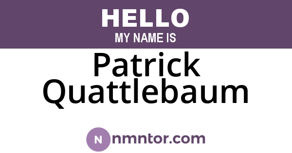 Patrick Quattlebaum