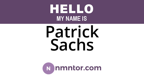 Patrick Sachs