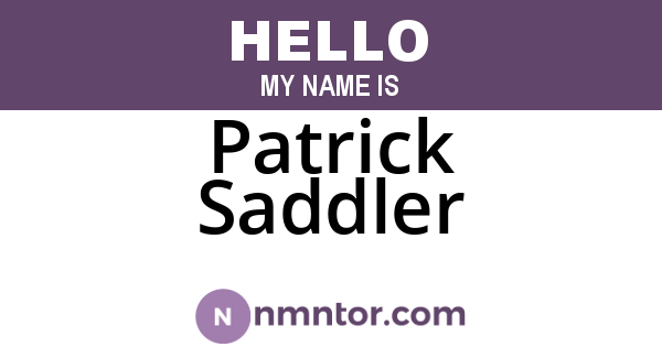 Patrick Saddler