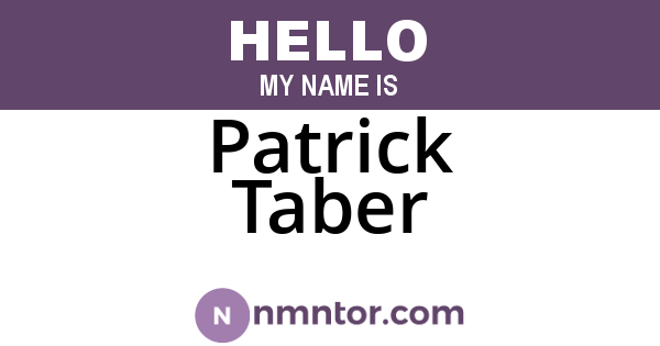 Patrick Taber