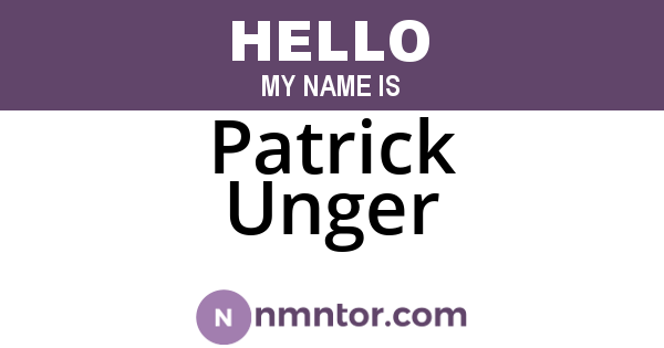 Patrick Unger