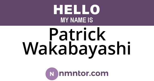 Patrick Wakabayashi