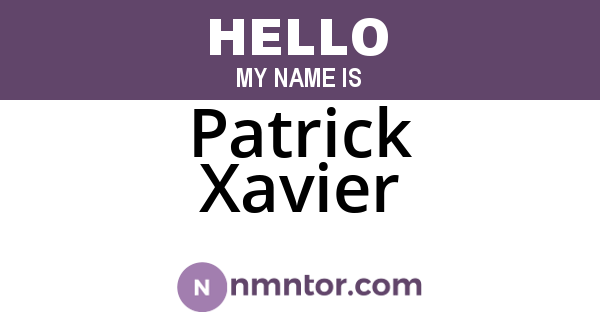 Patrick Xavier