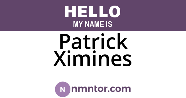 Patrick Ximines