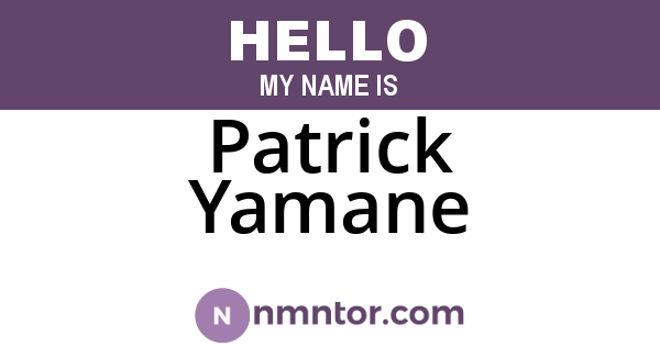 Patrick Yamane