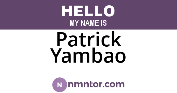 Patrick Yambao