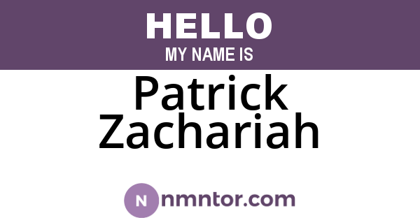 Patrick Zachariah