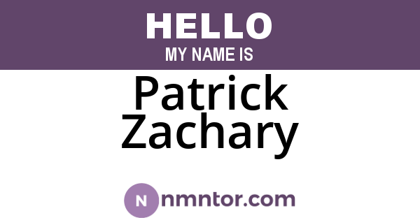 Patrick Zachary