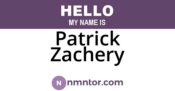 Patrick Zachery