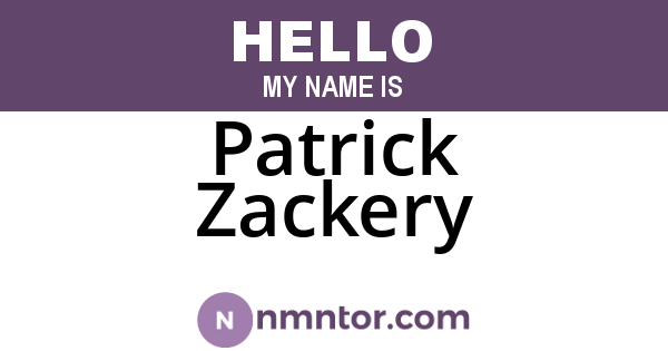 Patrick Zackery
