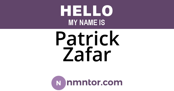 Patrick Zafar