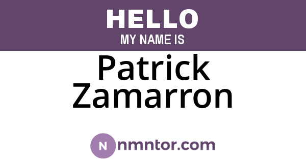 Patrick Zamarron