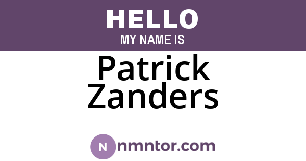 Patrick Zanders