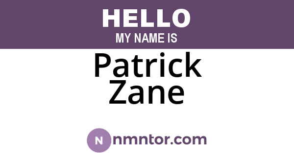 Patrick Zane
