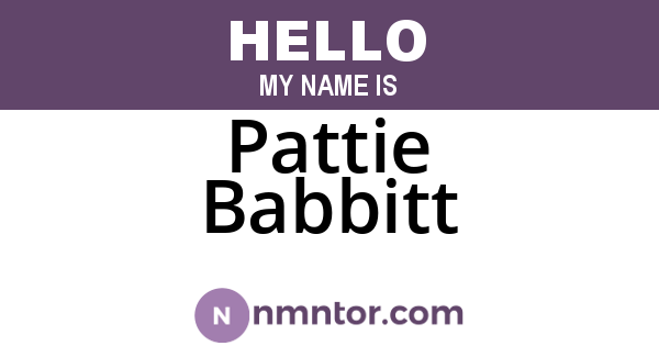 Pattie Babbitt