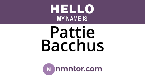 Pattie Bacchus