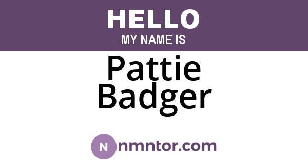 Pattie Badger