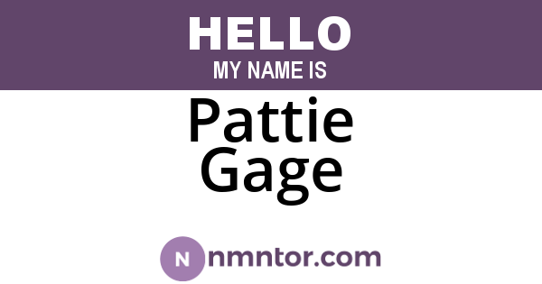 Pattie Gage