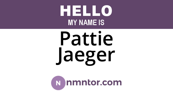 Pattie Jaeger