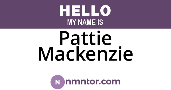 Pattie Mackenzie
