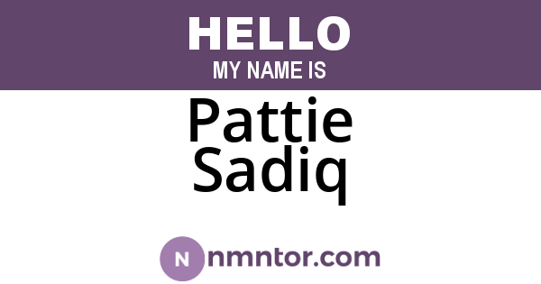 Pattie Sadiq