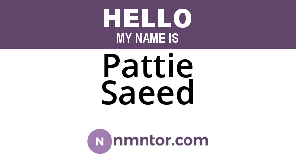 Pattie Saeed