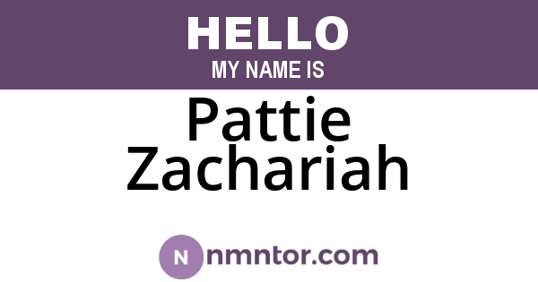 Pattie Zachariah