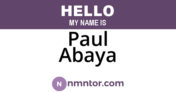 Paul Abaya