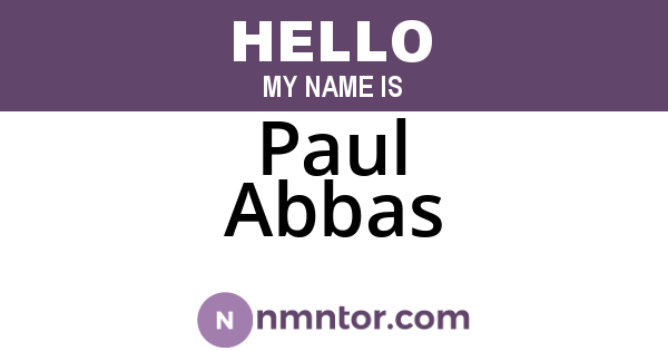 Paul Abbas