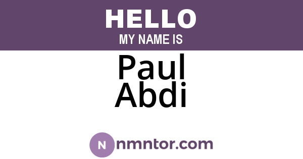 Paul Abdi