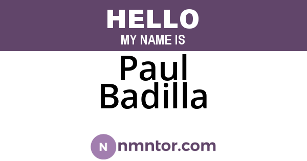Paul Badilla