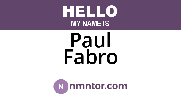 Paul Fabro
