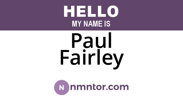 Paul Fairley