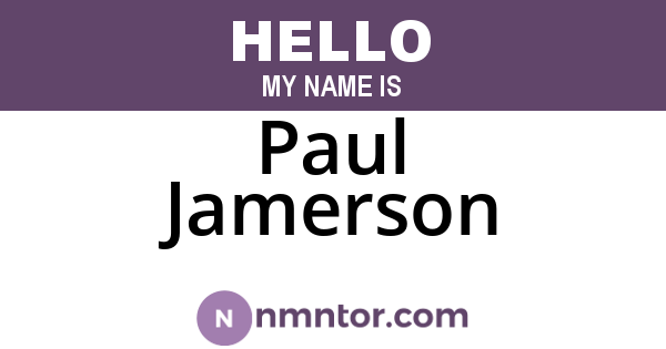Paul Jamerson