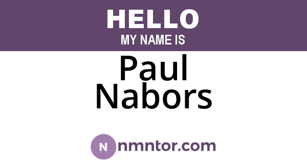 Paul Nabors