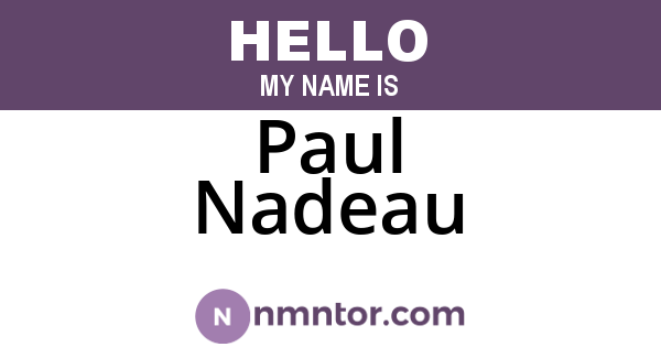 Paul Nadeau